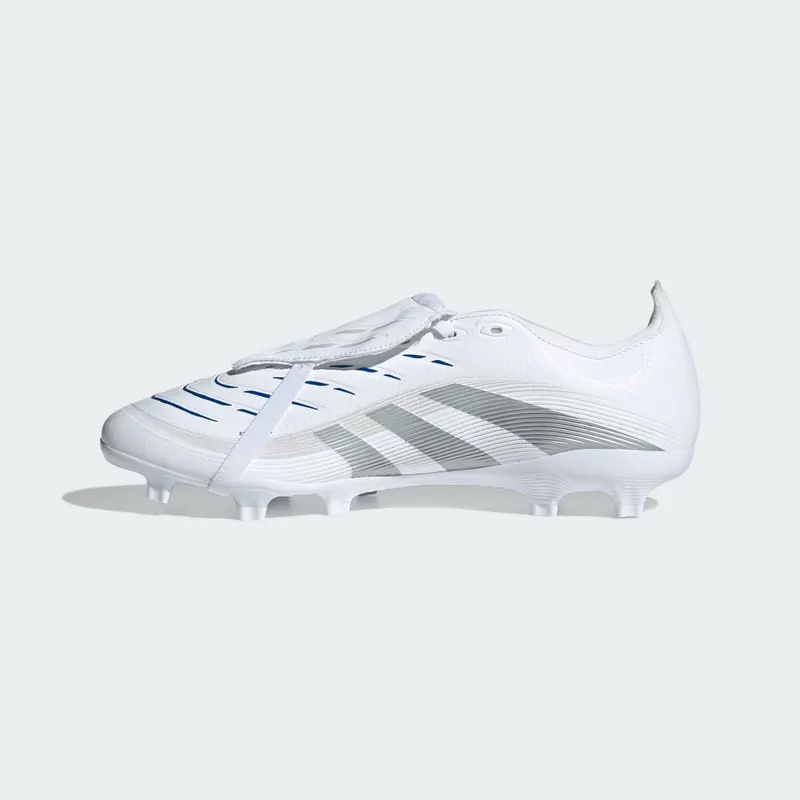 adidas Predator League Fold-Over Tongue FG/MG Cloud White Silver Metallic Bright Royal (ID1321)