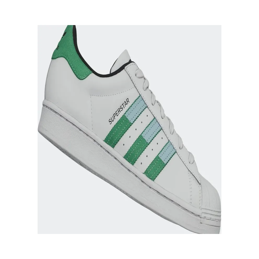 Adidas Superstar Cloud White / Semi Screaming Green / Blue Dawn (HQ2168)
