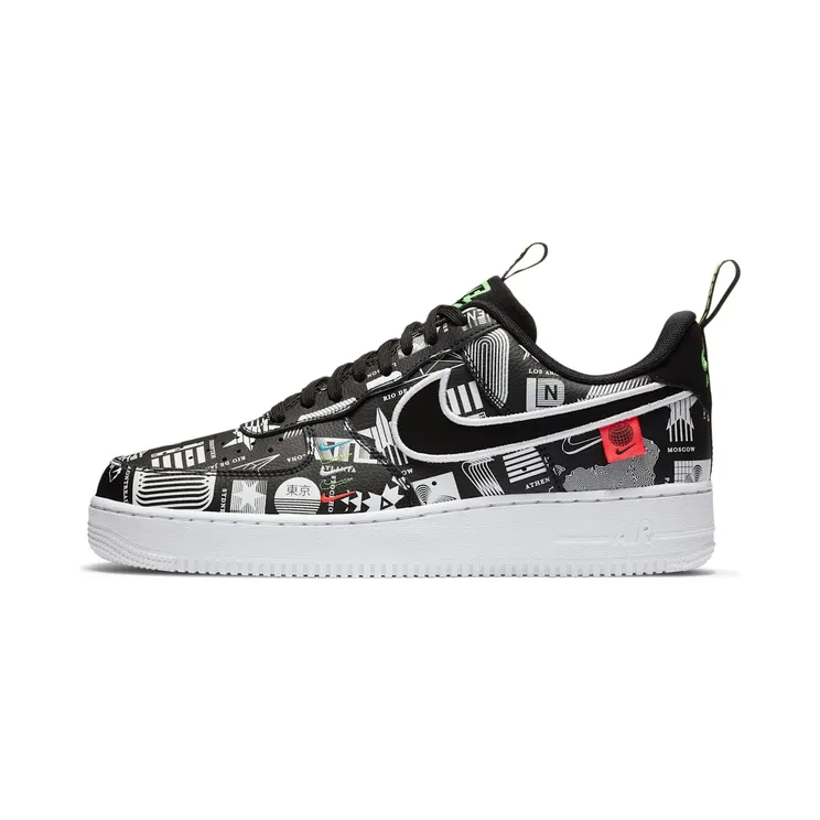 Nike Air Force 1 ’07 LX ‘Worldwide Pack – Black’ Black/White/Flash Crimson/Black (CZ5927-001)