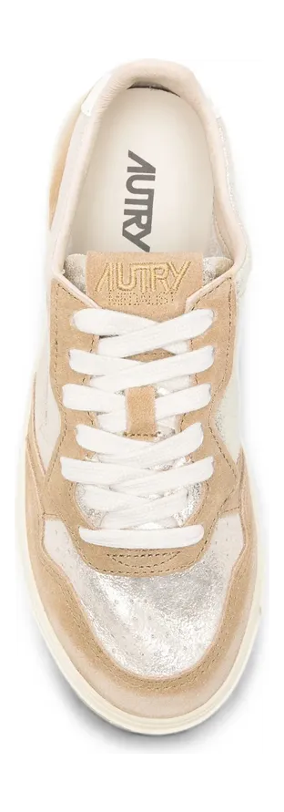 Autry Medalist Metallic-effect Panelled “Neutrals/Gold” (AULW YB01) (4)