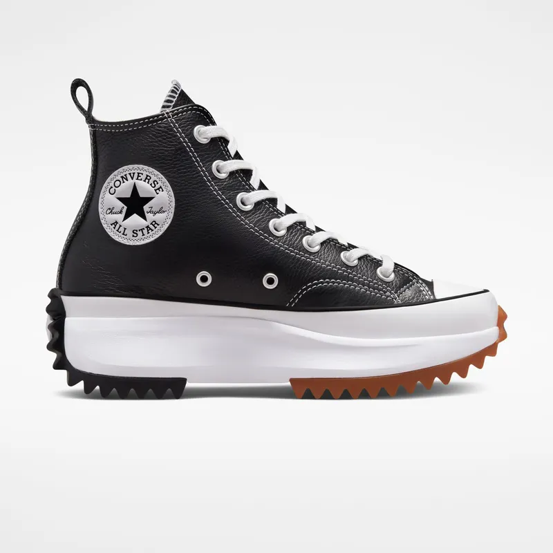 Converse Run Star Hike Platform Foundational Leather Black/White/gum