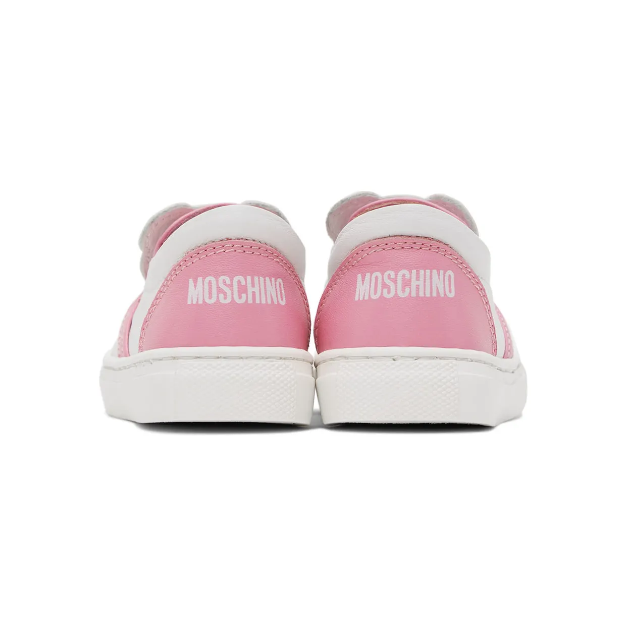 Moschino Baby White & Pink Teddy Slip-On Sneakers (71697) (2)