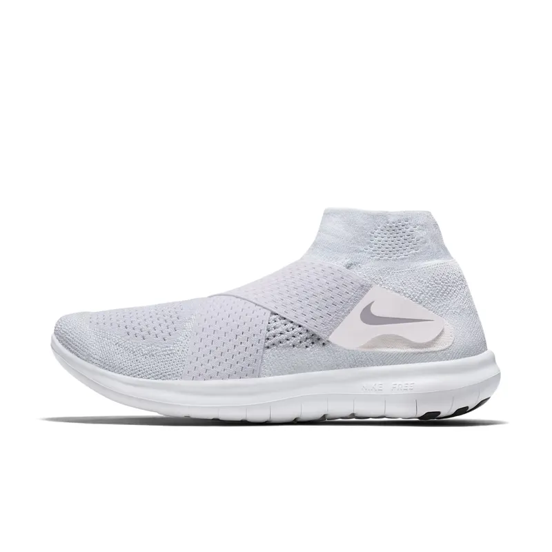 Nike Free RN Motion Flyknit Triple “White / Pure Platinum / Volt / Wolf Grey” (880845-100)