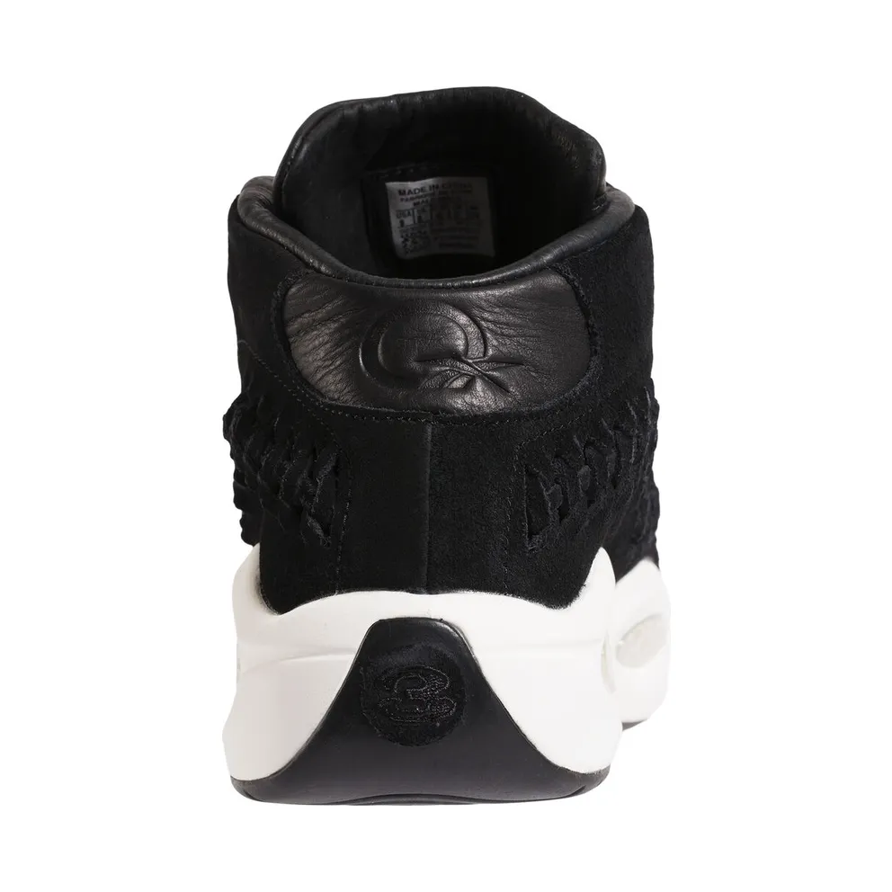Reebok Question Mid Hall of Fame Black Braid Black/White (Other Brands Reebok)