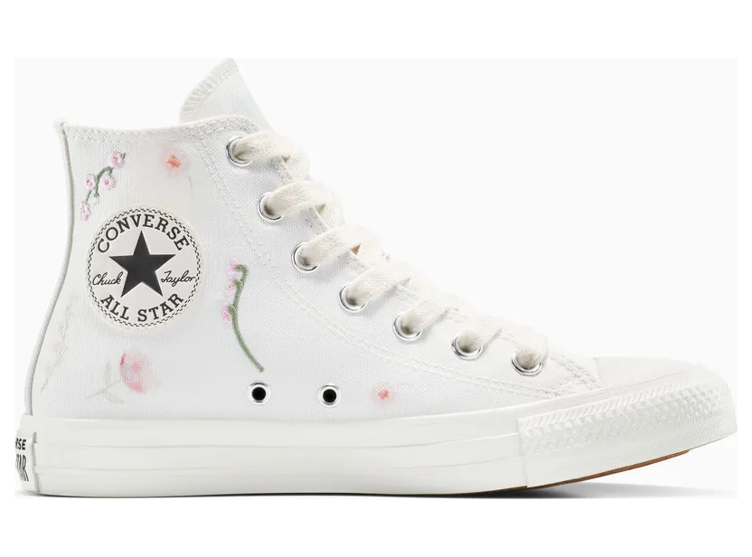 Converse Chuck Taylor All Star Embroidered Flowers Vintage White/Egret/Silver (A15481C)