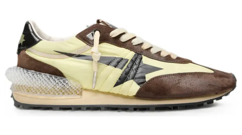 Golden Goose Marathon Sneakers aus Nylon mit Stern und Wildledereinsätzen – Grün (GMF00684F008623)