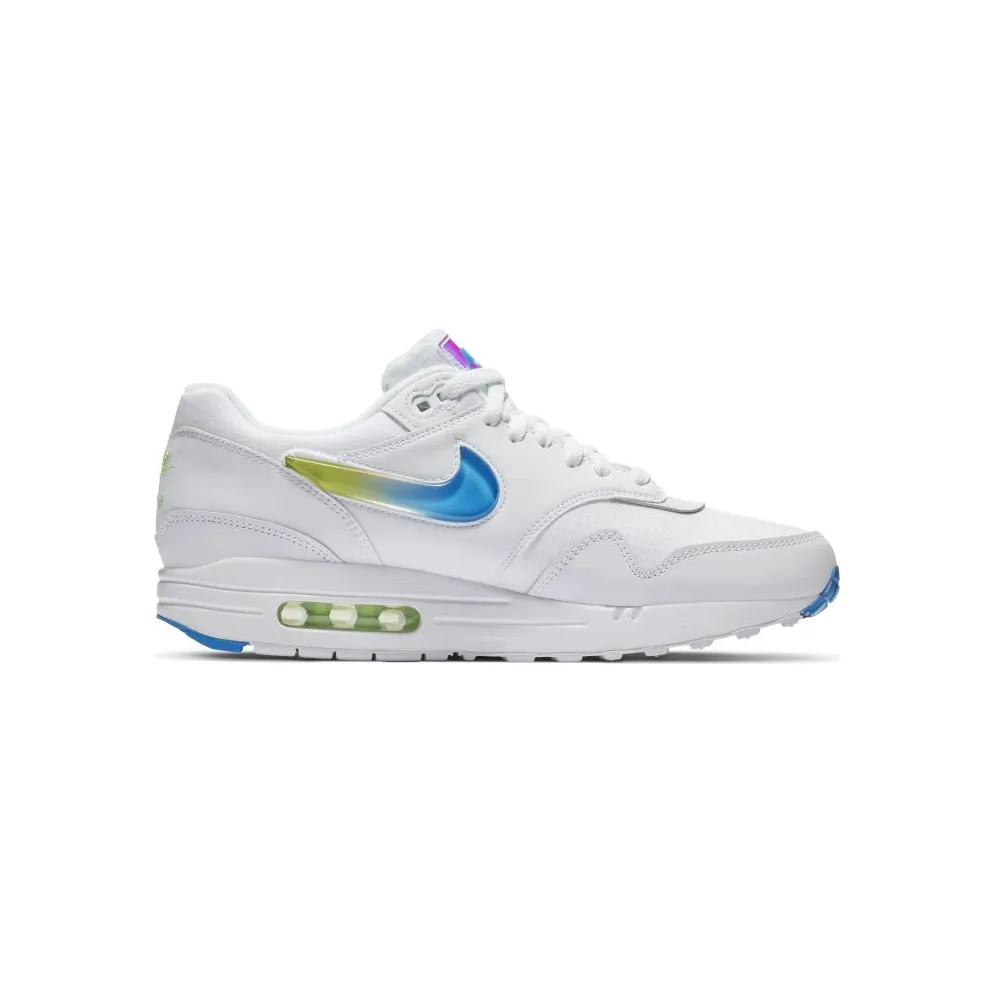 Nike Air Max 1 Jelly Jewel White White/Photo Blue-Lime Blast (AO1021-101)