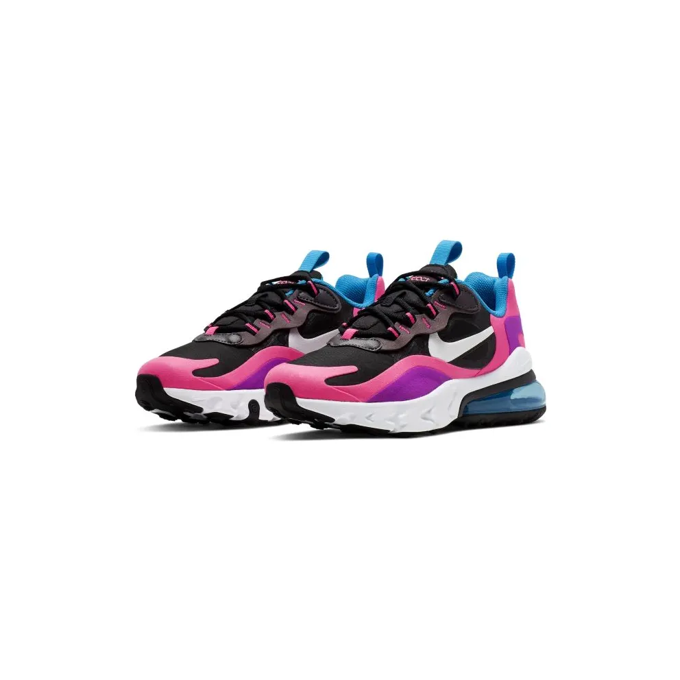Nike Air Max 270 React Black Hyper Pink Vivid Purple (GS) Black/White-Hyper Pink-Vivid Purple (BQ0101-001)