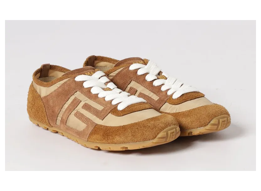 Balmain Racer 45 Sneakers in Suede and Nylon Beige (GN1VI762TYHC8BW)
