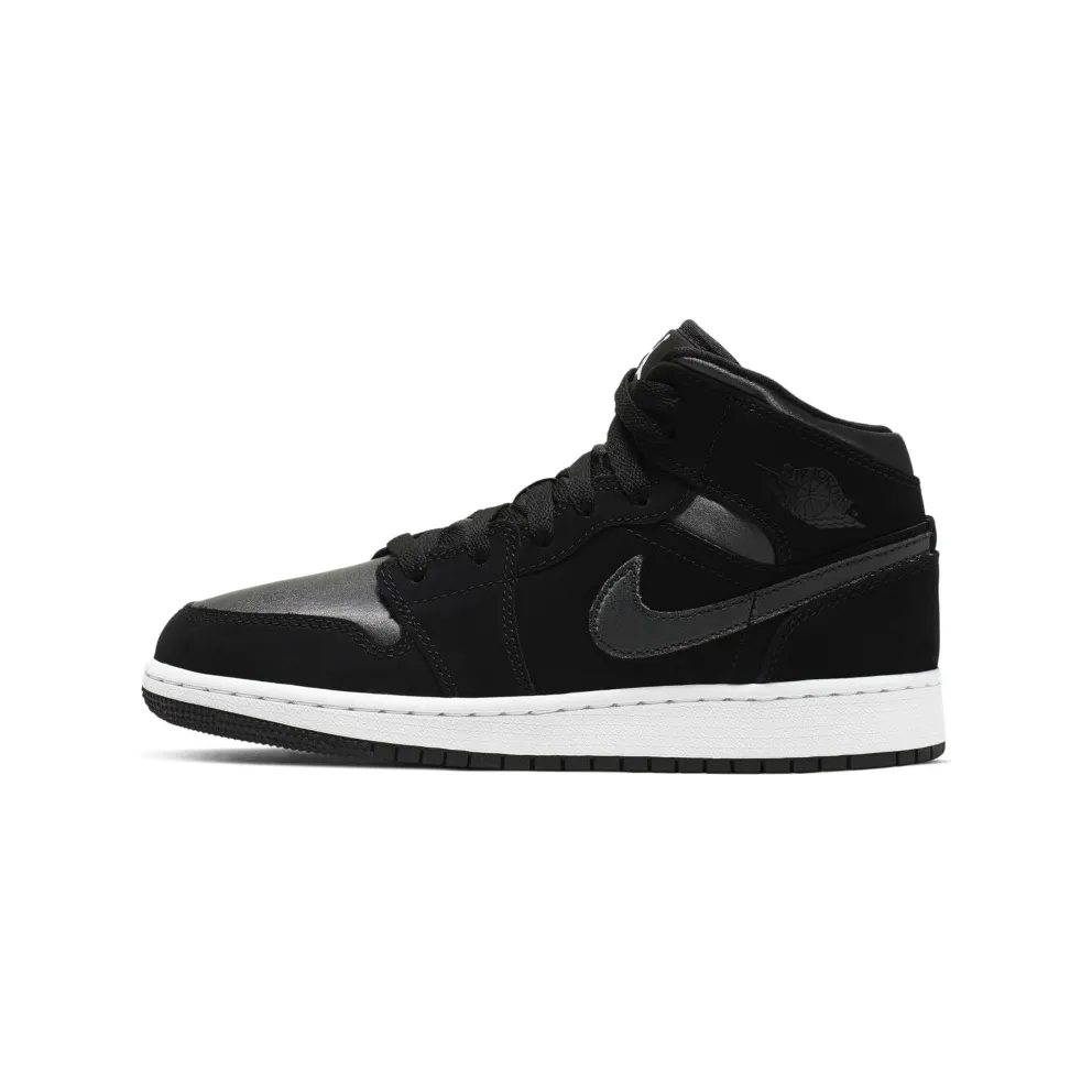 Jordan 1 Mid White Black Grey (GS) Black/Grey (BQ6931-012)