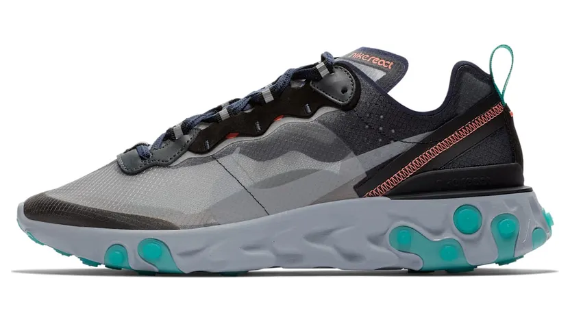 Nike React Element 87 Black Neptune Green