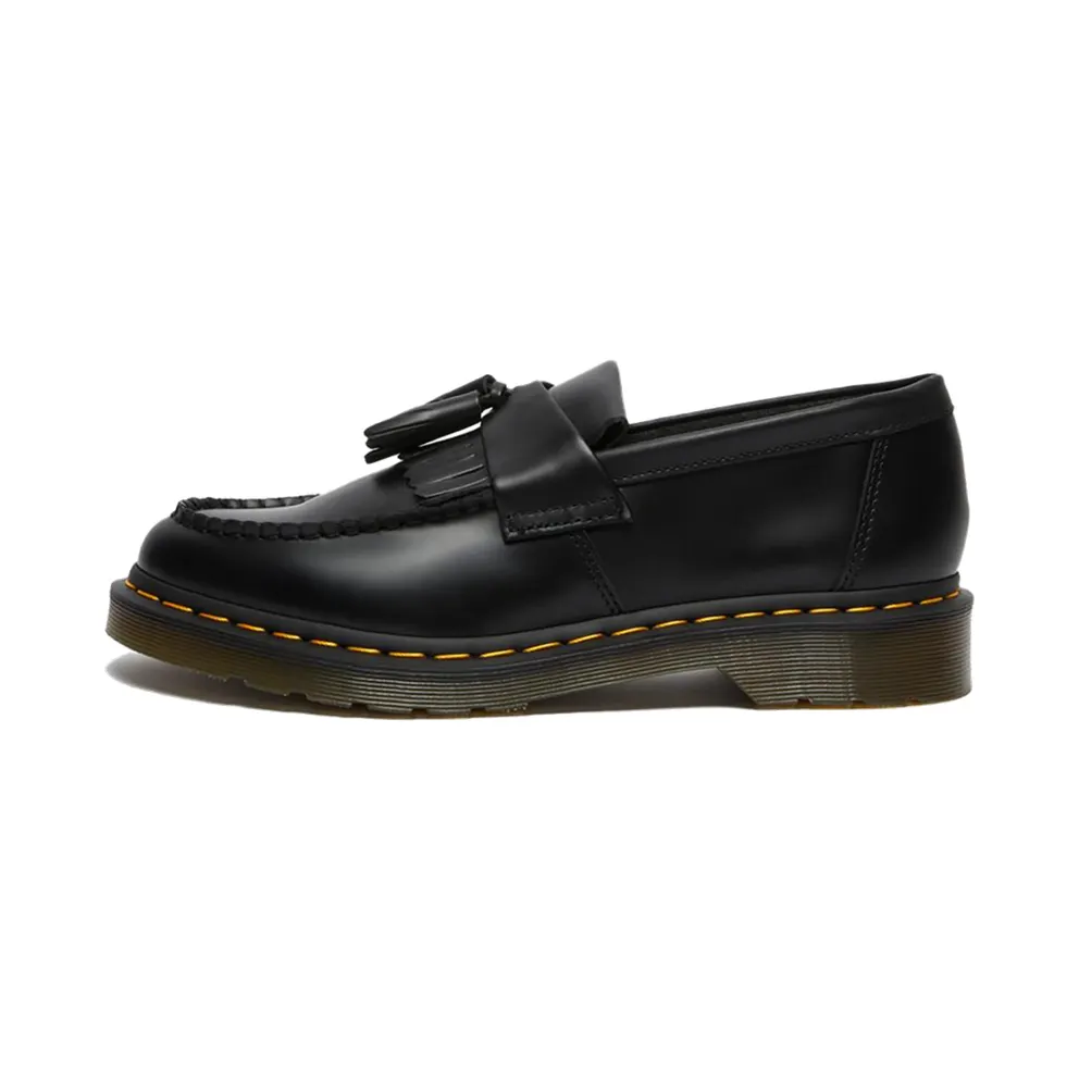 Dr Martens Adrian Yellow Stitch Leather Tassel Loafers “Black” (22209001)