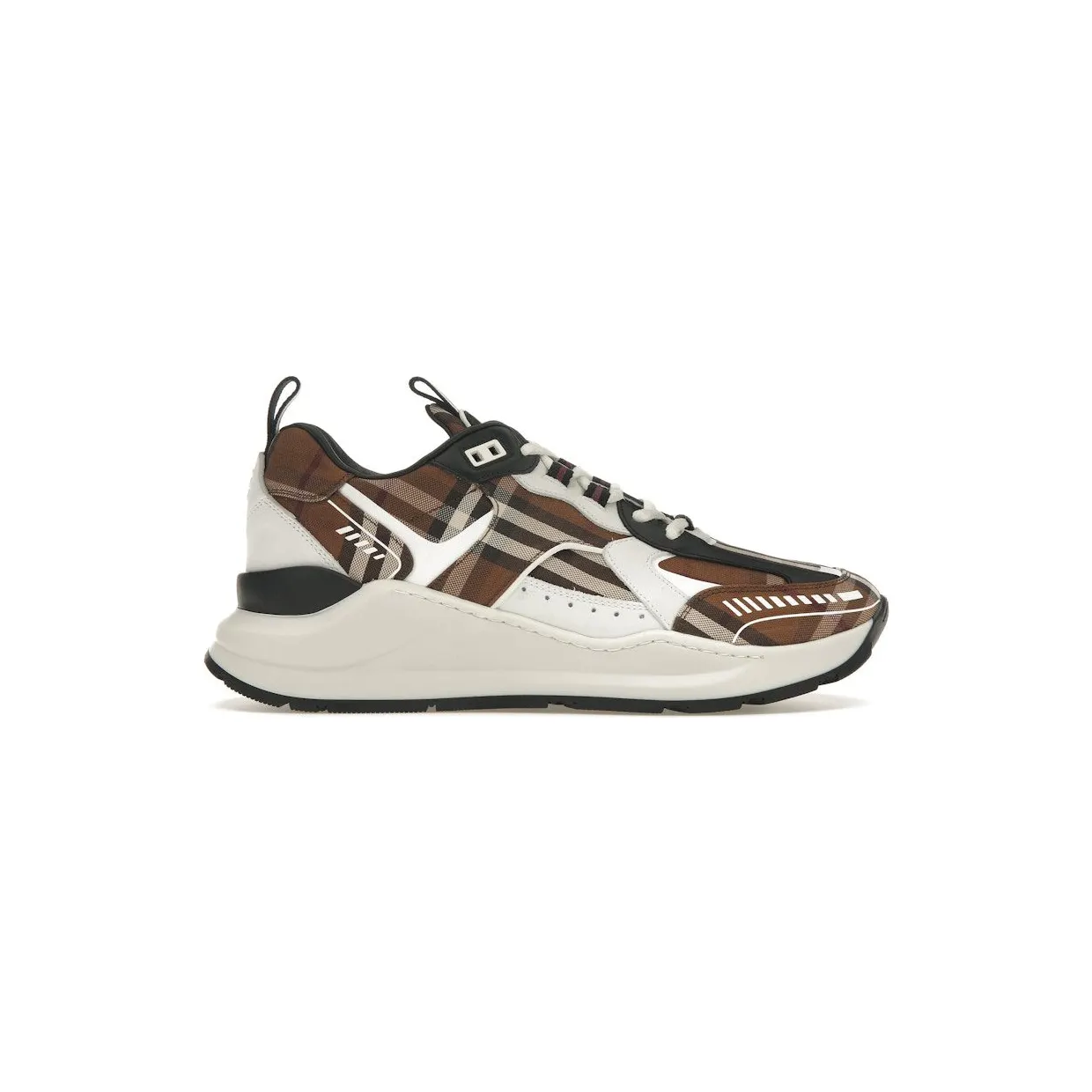 Burberry Vintage Check Cotton and Leather Sneakers Dark Birch Brown White (80642821)