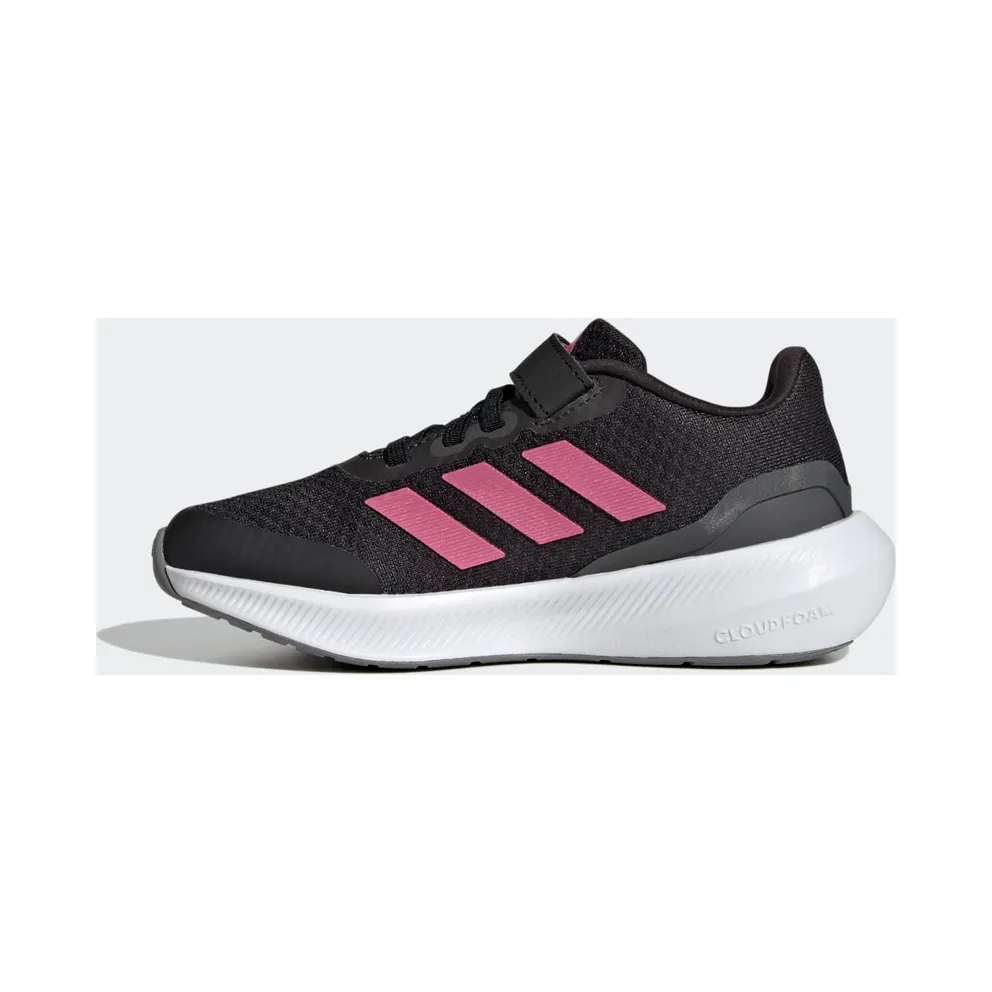 Adidas RunFalcon 3.0 Elastic Lace Top Strap Shoes GS “Core Black / Pulse Magenta / Grey Six” (HP5875)