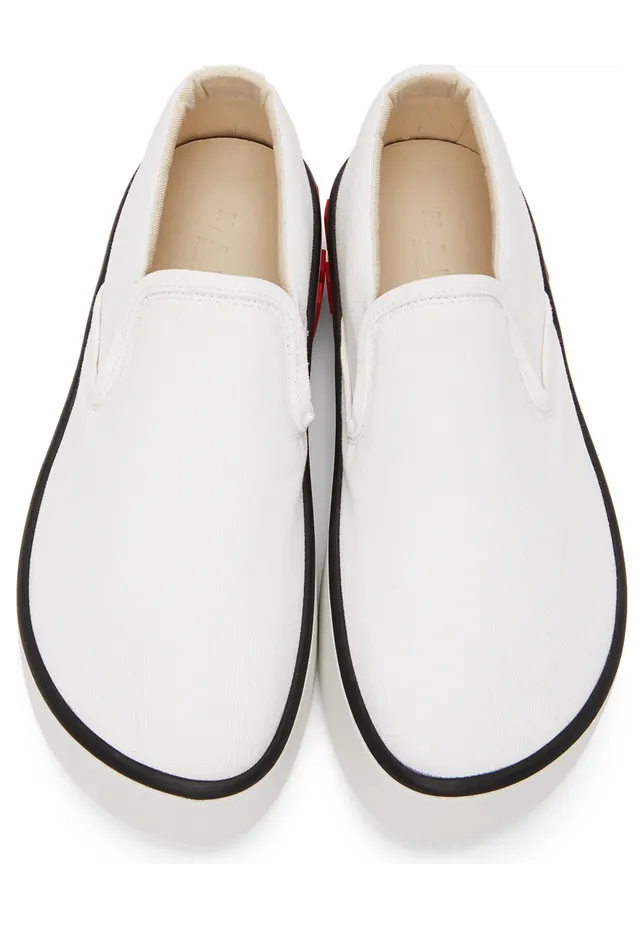 Marni White Canvas Slip-on Sneakers (SNZU009603 P3571) (5)