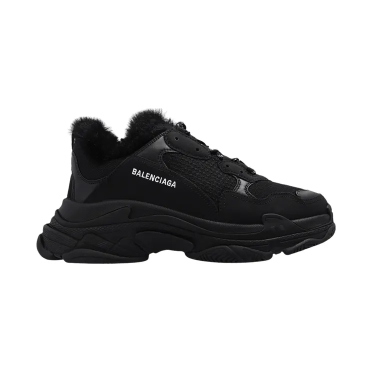 Balenciaga Triple S Fake Fur Black (668563W3CQ51000)
