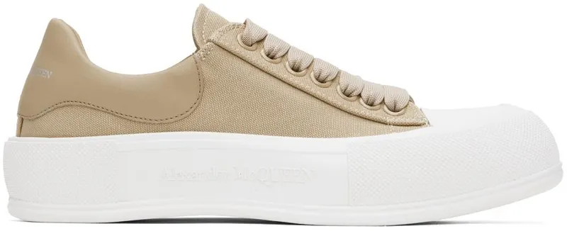 Alexander McQueen Beige Deck Plimsoll 1623 Lunar/Lunar (697120W4UW1)
