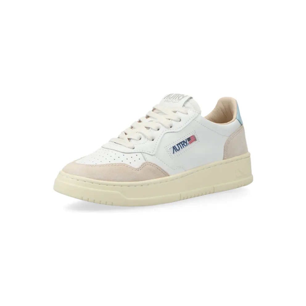 Autry Medalist Low W (leat / suede white / st blue) – AULWLS69
