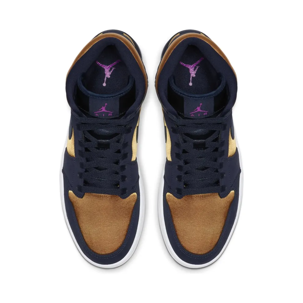 Jordan 1 Mid Obsidian Desert Ochre Obsidian/Hyper Violet-Desert Ore-White (852542-401)