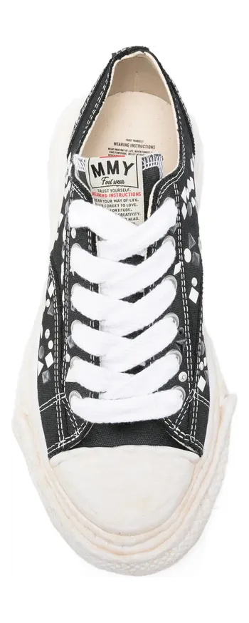 Maison Mihara Yasuhiro Peterson 23 OG Sole Embellished Canvas Low Black White (A16FW724-BLACK) (4)