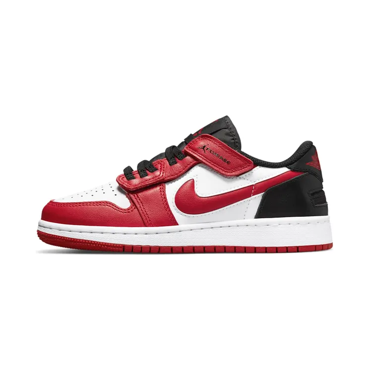 Air Jordan 1 Low FlyEase GS “White / Black / Gym Red” (DN4639-163)
