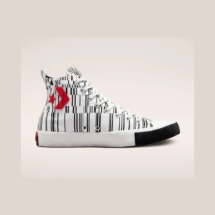 Converse UNT1TL3D Translucent Barcode Wit/zwart/university Red (A02598C)