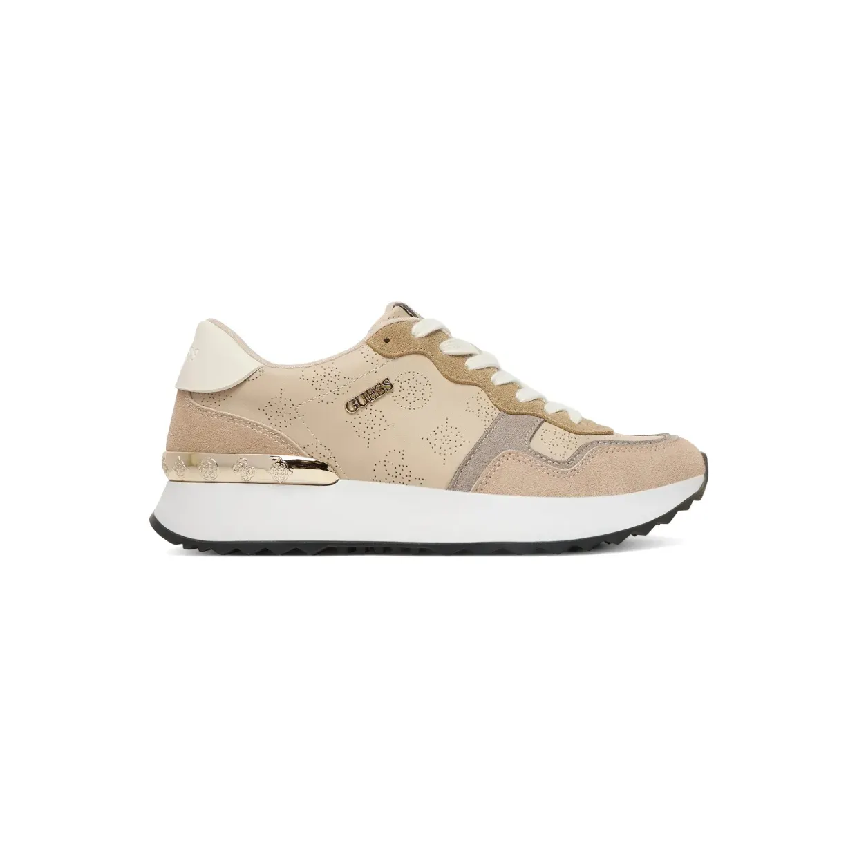 GUESS USA Geperforeerde sneakers met logo – Beige (FLPVN5FAB12)