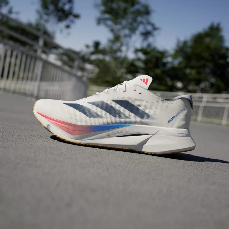 Adidas Adizero Boston 12 Core White / Dark Blue / Pure Ruby (JI4476)