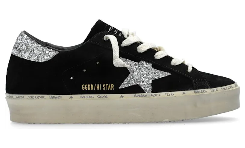 Golden Goose Hi Star Suede Black Silver Glitter (GWF00118-F006389-90179)
