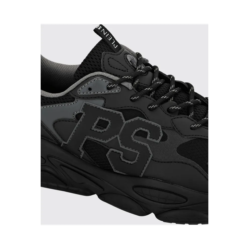 Plein Sport Low-Top in Leather and Mesh with Contrast Monogram Black (SADSUSC0611STE003N0202)