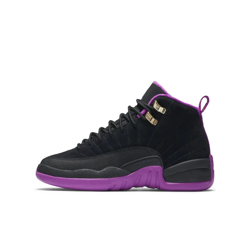 Jordan 12 Retro Hyper Violet (GS) Black/Metallic Gold Star-Hyper Violet (510815-018)