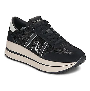 Premiata Bethcoin 8146 sneakers met vlakken en logopatch – Blauw