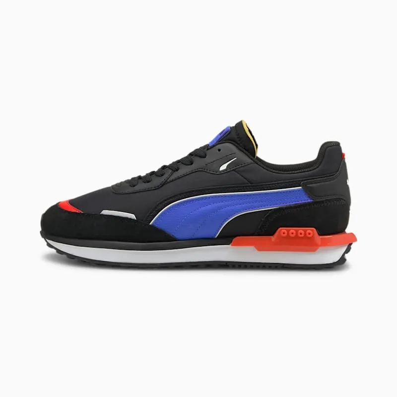 Women’s PUMA City Rider Electric Black/Bluemazing (382045-03)