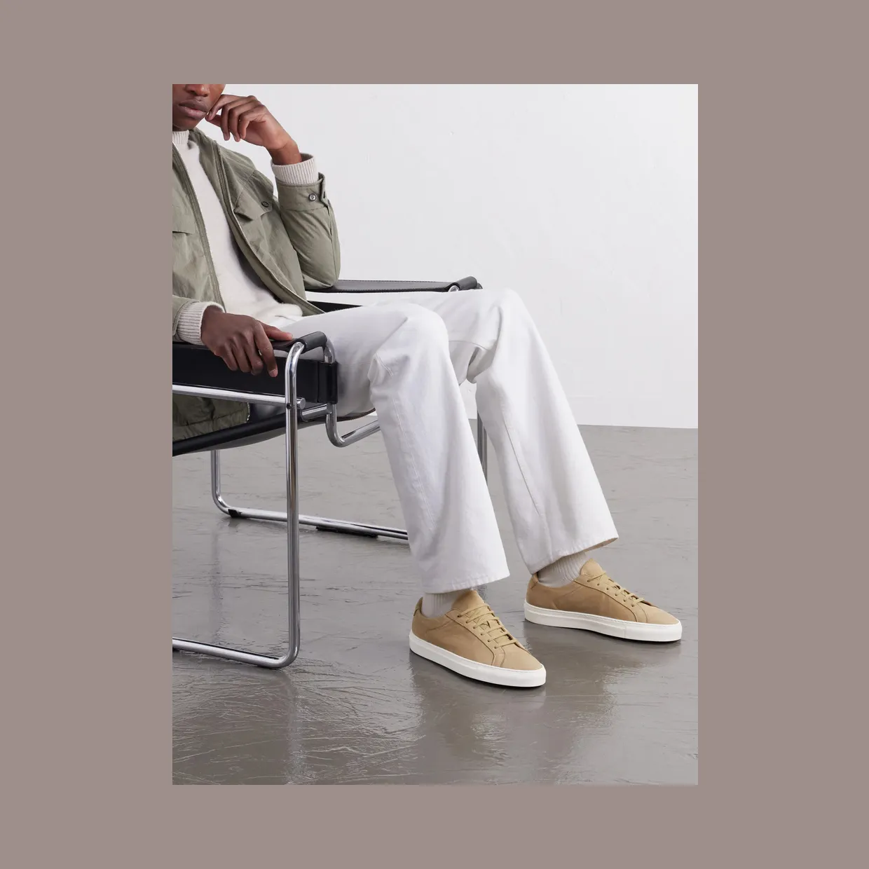 Common Projects Achilles Nubuck Sneakers Tan (2613) (2)