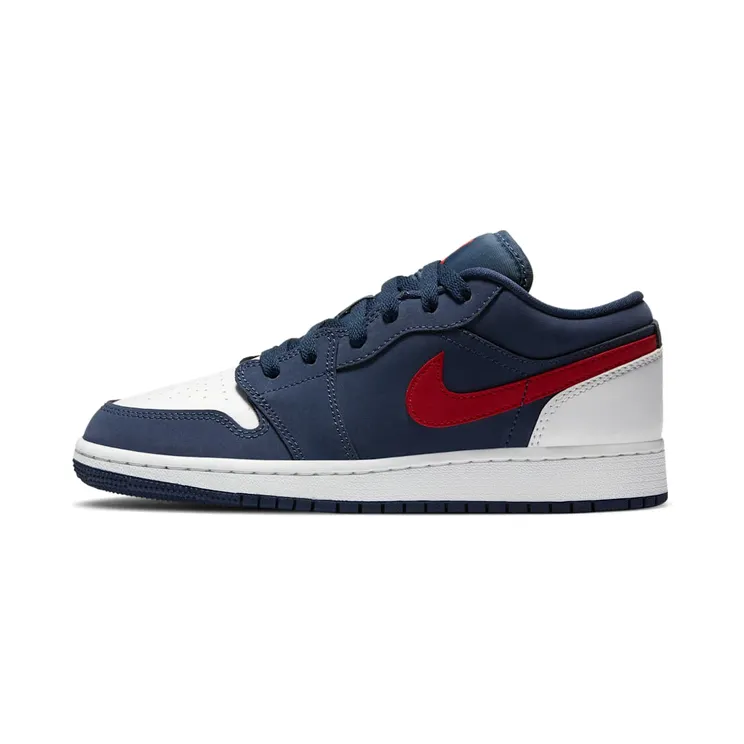 Air Jordan 1 Low GS ‘USA’ “Midnight Navy / White / University Red” (CV9844-400)
