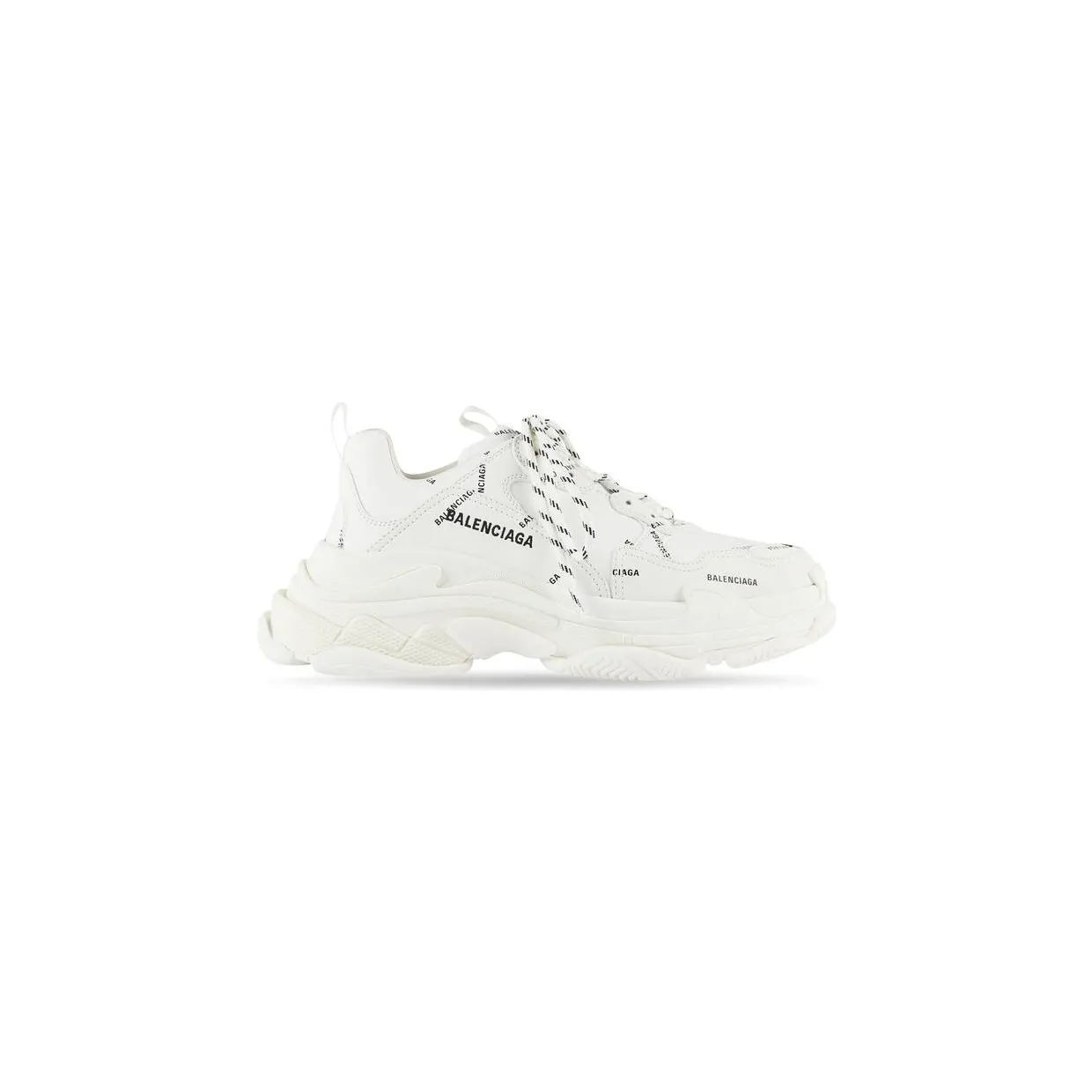 Balenciaga All Over Logo Triple S White Black (536737W2FA19010)
