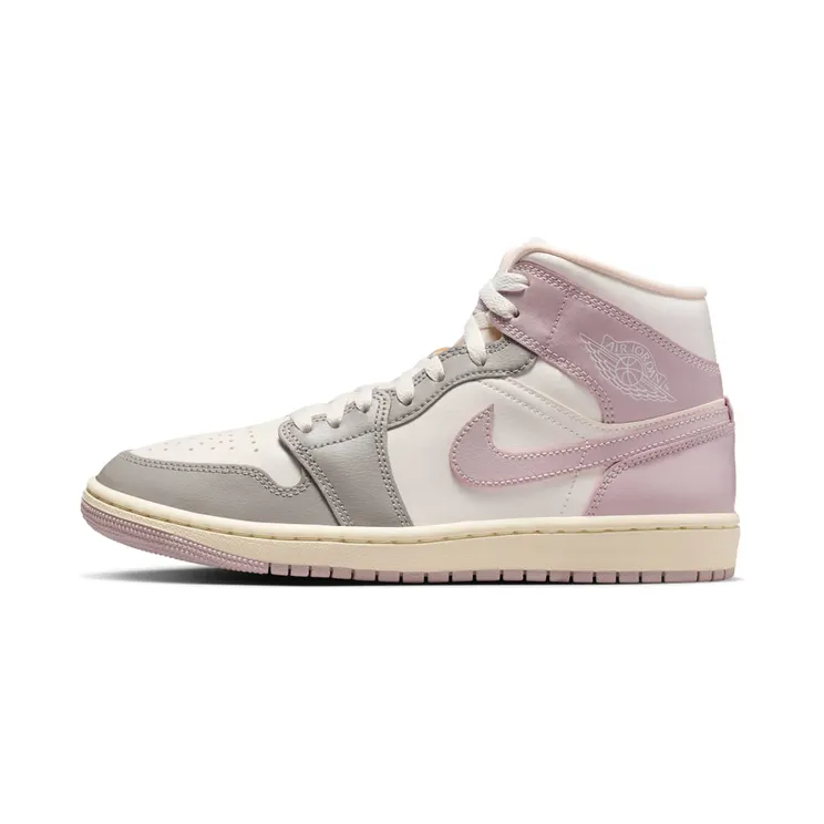 Air Jordan 1 Mid “Sail / Enigma Stone / Coconut Milk / Particle Rose” (BQ6472-122)