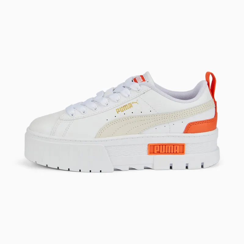PUMA Mayze Leather Youth White/Vaporous Gray (384527-06)