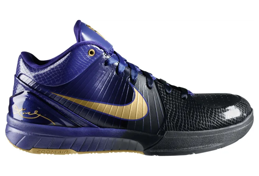 Nike Zoom Kobe 4 ‘Lakers Away’ Black/Metallic Gold Concord (344335-073)