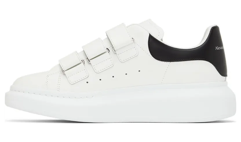 Alexander McQueen White & Black Oversized Triple Strap Sneakers (705067WHGP5) (3)