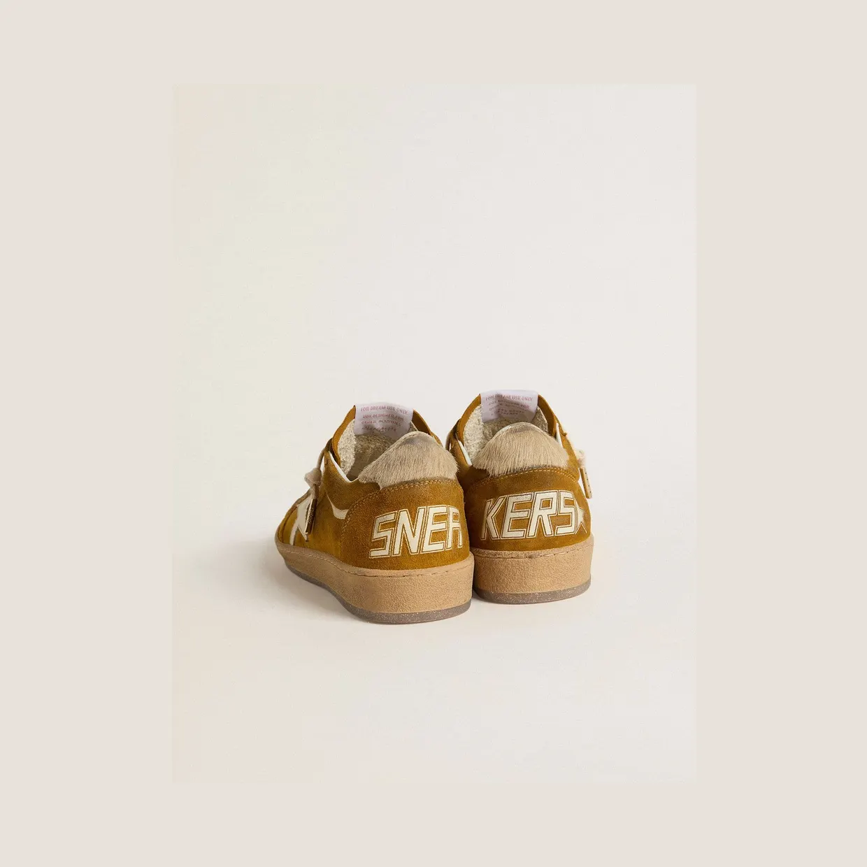 Golden Goose Ball Star In Suede With Beige Leather Star And Pony Skin Heel Tab (GWF00117.F007473.15776) (4)