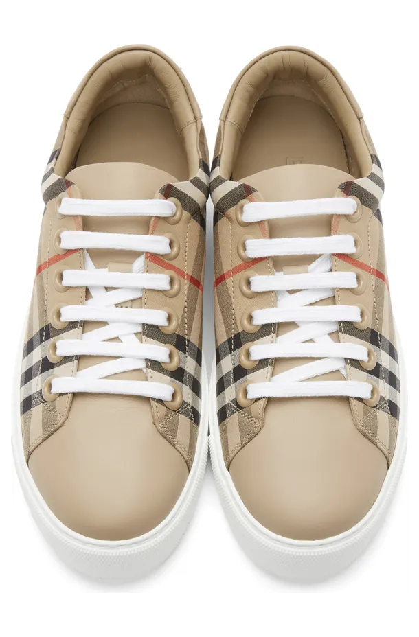 Burberry Beige Vintage Check Albridge Sneakers (8038866) (5)