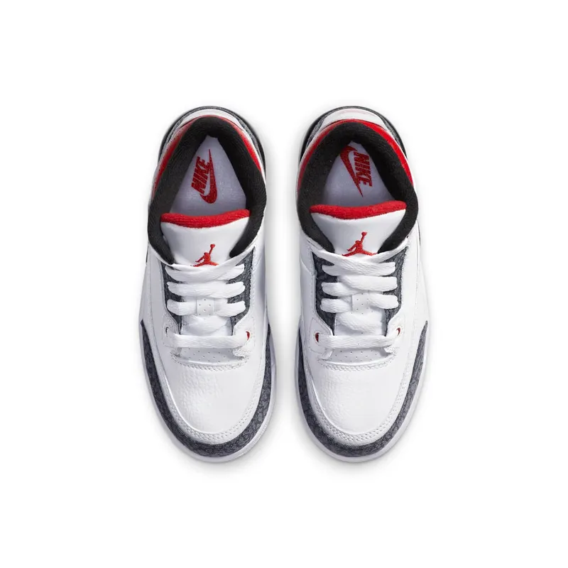 Jordan 3 Retro SE Fire Red Denim (PS) White/Fire Red-Black (DB0443-100)