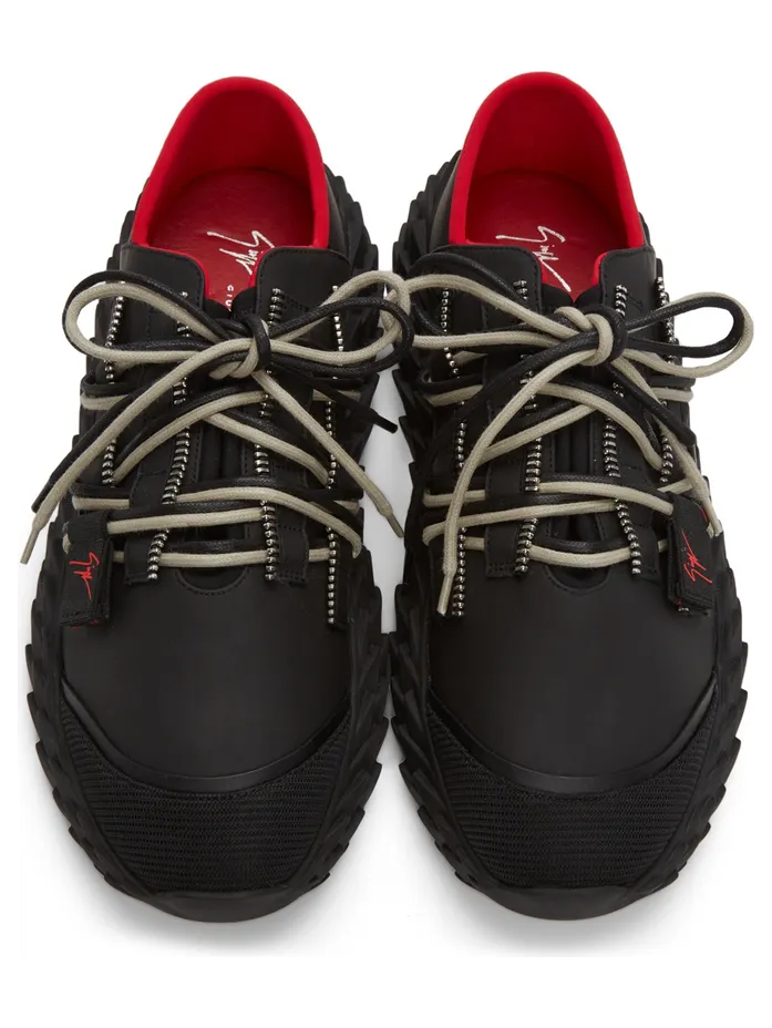 Giuseppe Zanotti Black & Red Leather Urchin Sneakers (RM00031 84420) (5)