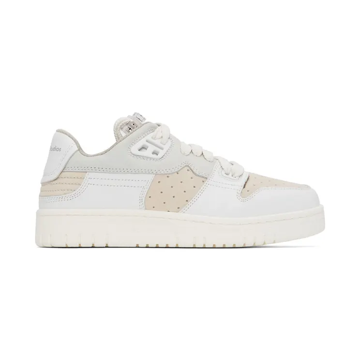Acne Studios White & Off-White Paneled Low Top Sneakers (AD0455-)