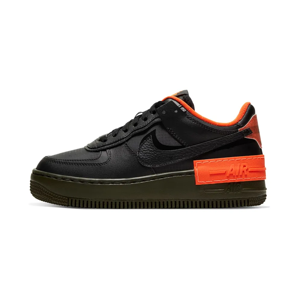 Nike Air Force 1 Shadow Black Hyper Crimson Cargo Khaki (W)