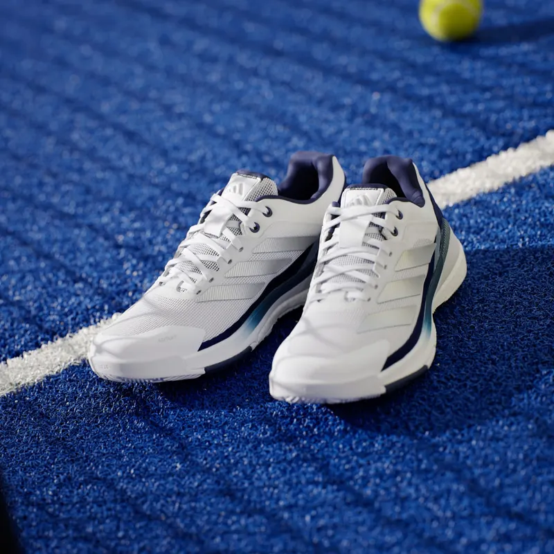 Adidas Crazyquick BOOST Padel Cloud White / Silver Metallic / Dark Blue (JR2124)