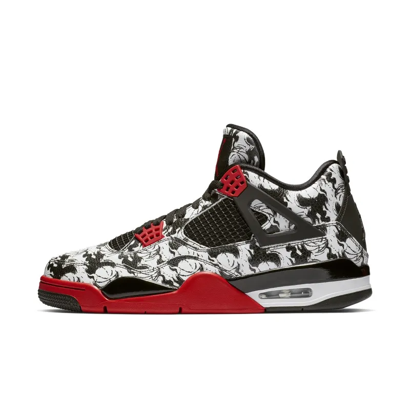 Jordan 4 Retro Tattoo (2018) Black/Fire Red-Black-White (BQ0897-006)