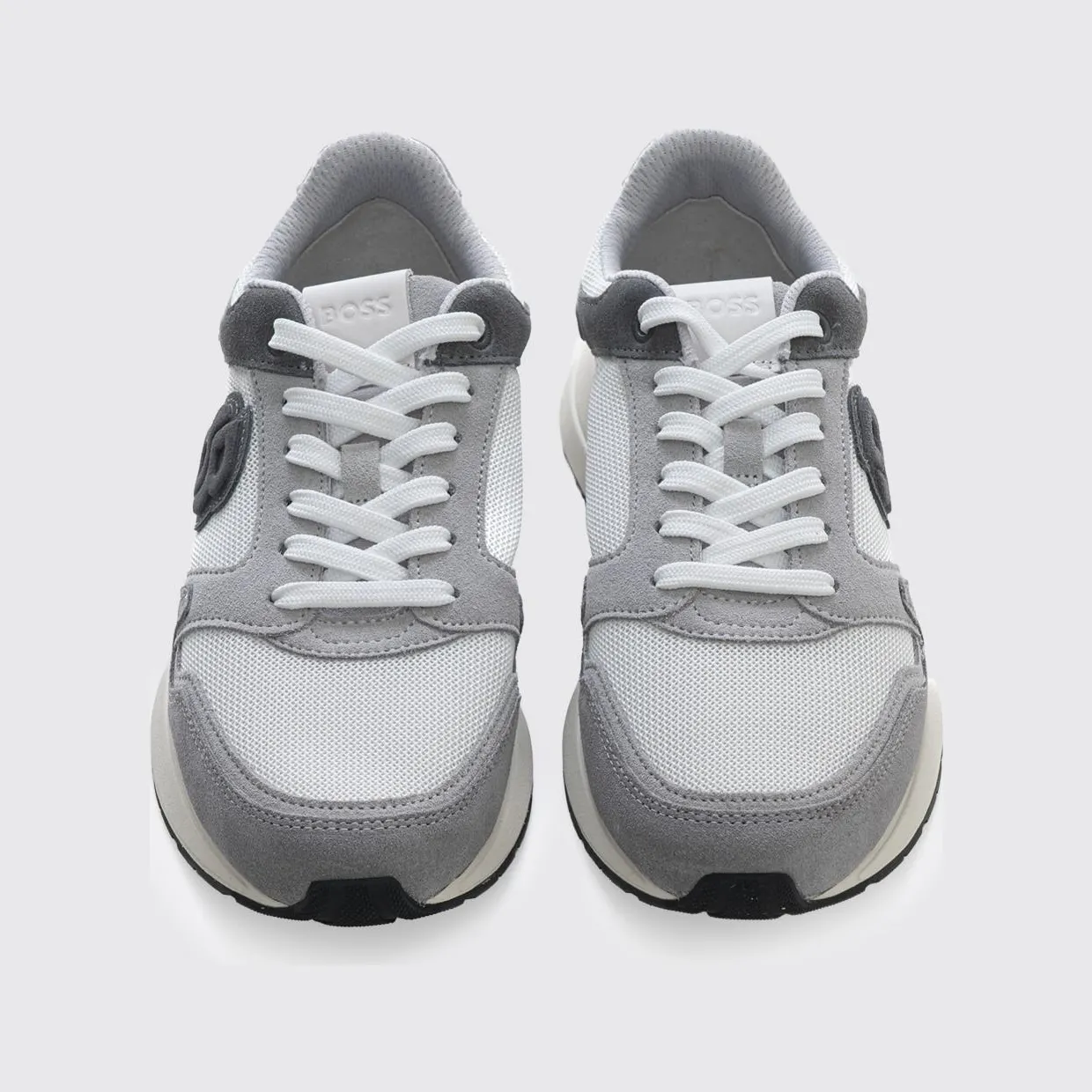 Boss Mesh and Suede Sneakers Grey (50554612061) (3)