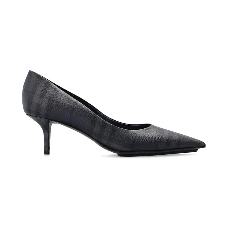 Burberry Checked 55mm Pumps Black Grey (8048630)